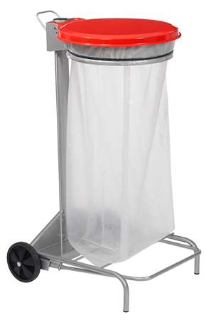 Image de SUPPORT SAC MOBILE A PEDALE COLLECROULE - 110L ROUGE