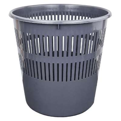 Image de CORBEILLE A PAPIER AJOUREE 14L GRIS ANTHRACITE