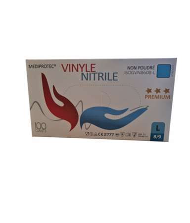 Image de GANTS VINYLE NITRILE BLEU NON POUDRE - TAILLE XL