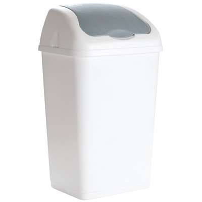 Image de POUBELLE 35L BLANCHE ALTHEA COUVERCLE BASCULANT 35L