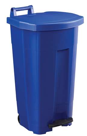Image de POUBELLE MOBILE A PEDALE 90L - BOOGY - BLEU/BLEU
