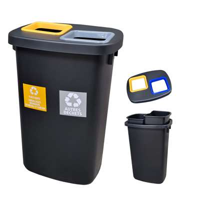 Image de POUBELLE ATRIUM 90L NOIRE