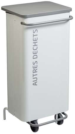 Image de POUBELLE DE TRI MOBILE A PEDALE - NOMADE - 110L GRIS