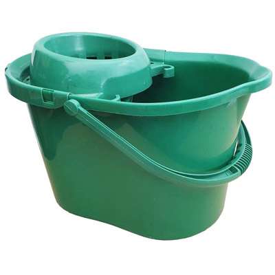 Image de SEAU DE LAVAGE RECTANGULAIRE VERT 15L + ESSOREUR