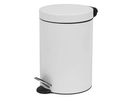 Image de POUBELLE A PEDALE 3L JVD METAL BLANC