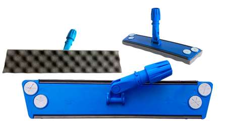 Image de BALAI TRAPEZE BLEU 60CM SEMELLE MOUSSE